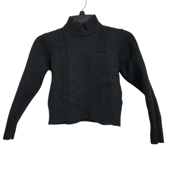 Vintage Evan Picone Merino Wool Mock Neck Cropped Sweater Forest Green Size XS-S - Picture 1 of 5